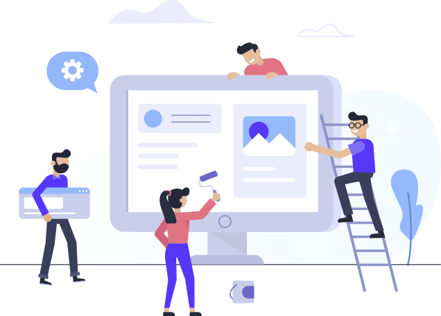 Illustration: team assembling a fast website
