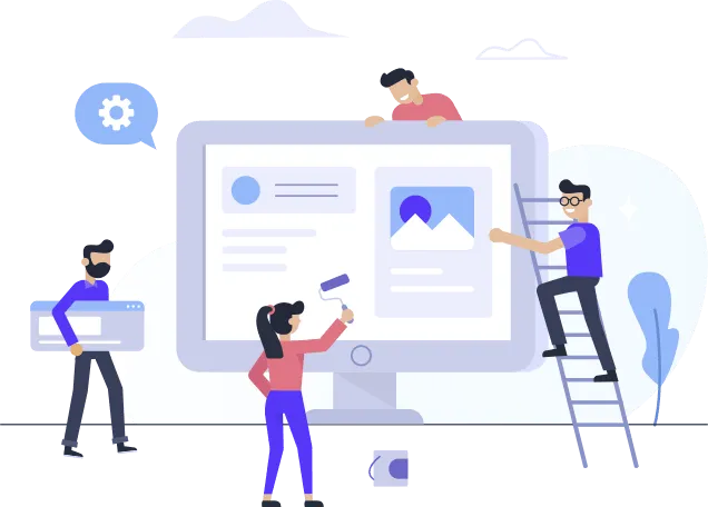 Illustration: team assembling a fast website